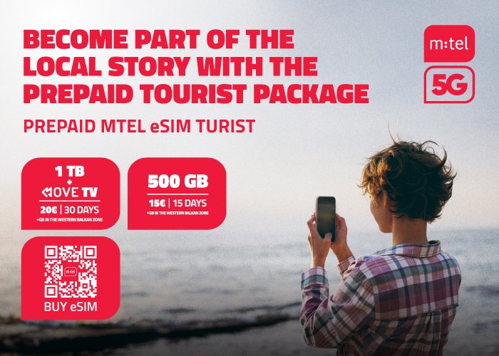 Karadağ'da turistler için mobil internet